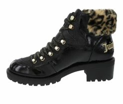Women's Juicy Indulgence Fashion Hiking Booties Black Leopard -Journee Shop 3 394