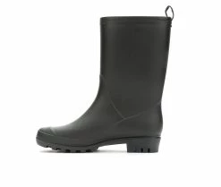 Women's Capelli New York Matte Solid Mid Rain Boots Black -Journee Shop 3 4