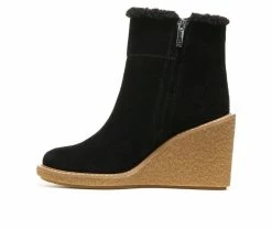 Women's Franco Sarto Ulayna Wedge Booties Black Suede -Journee Shop 3 456