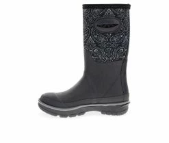 Women's Western Chief Bandana Neoprene Mid Rain Boots Black -Journee Shop 3 49