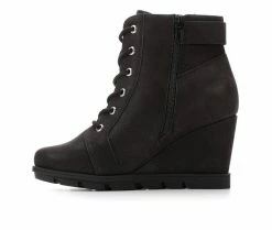 Women's Unr8ed Carbon Wedge Boots Black -Journee Shop 3 510