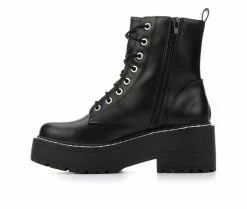 Women's Soda Fling Platform Wedge Boots Black 11 Women's Soda Fling Platform Wedge Boots Black -Journee Shop 3 513