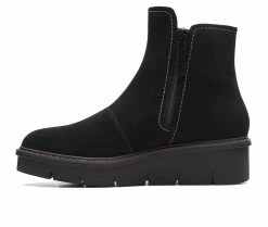 Women's Clarks Airabell Move Chelsea Booties Black Suede -Journee Shop 3 521