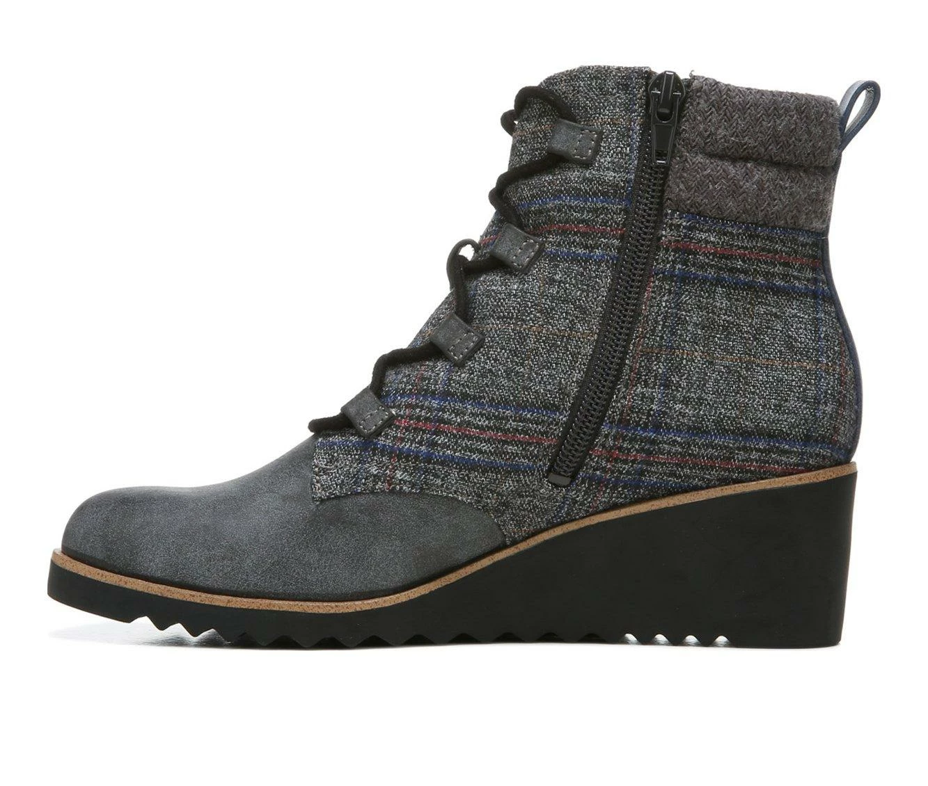 Women's LifeStride Zone Wedge Booties Grey Multi 5 Women's LifeStride Zone Wedge Booties Grey Multi - Image 4