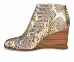 Women's Journee Collection Glam Wedge Booties Gold -Journee Shop 3 538