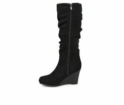 Women's Journee Collection Haze Wedge Knee High Boots Black -Journee Shop 3 540
