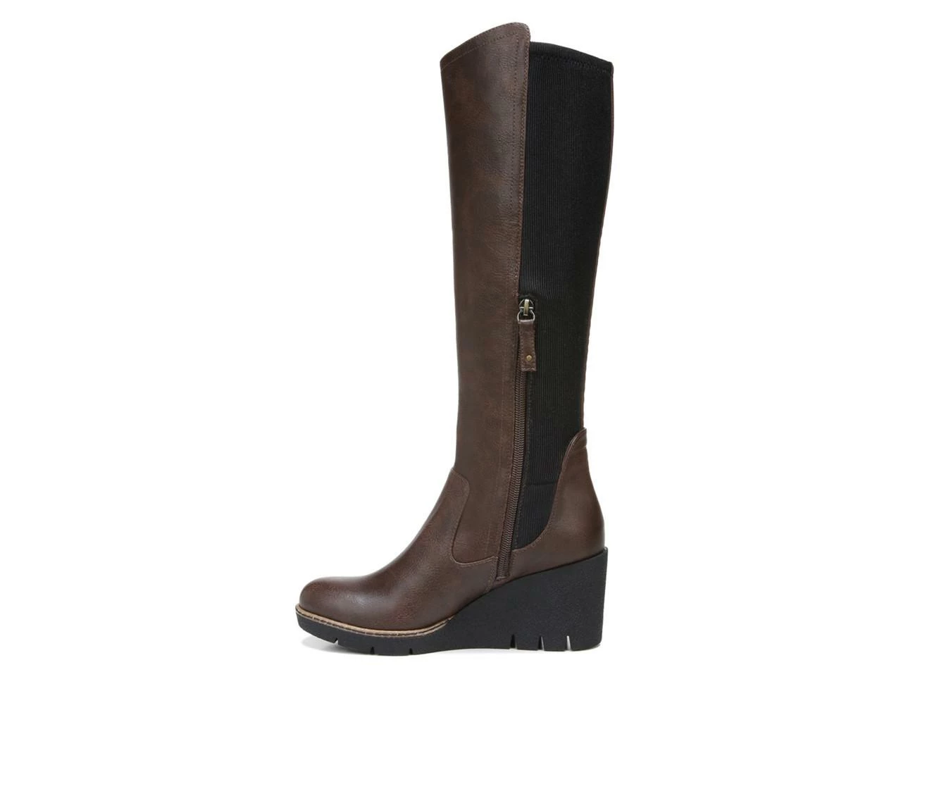 Women's Dr. Scholls Lindy Knee High Wedge Boots Fudge Brown 6 Women's Dr. Scholls Lindy Knee High Wedge Boots Fudge Brown - Image 4