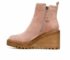 Women's Zodiac Julie Wedge Ankle Booties Nougat Pink 11 Women's Zodiac Julie Wedge Ankle Booties Nougat Pink -Journee Shop 3 549