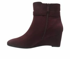 Women's Impo Jaden Wedge Booties Burgundy -Journee Shop 3 567
