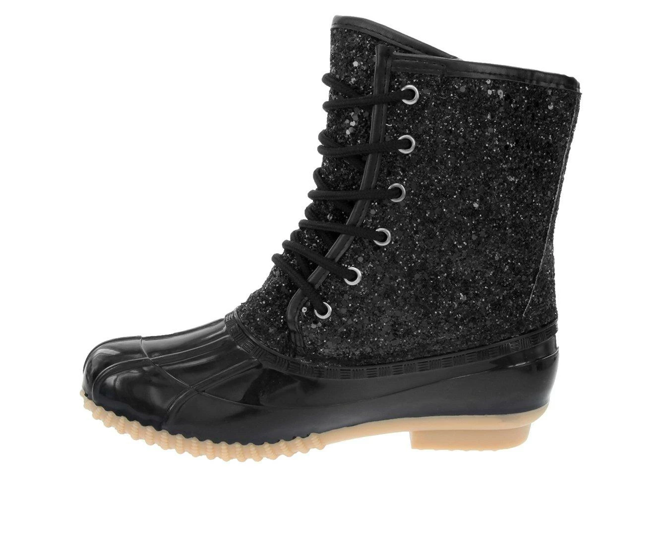 Women's Sugar Skylar 2 Duck Boots Black Glitter 6 Women's Sugar Skylar 2 Duck Boots Black Glitter - Image 4
