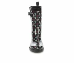 Women's Capelli New York Spiral Dot Mid Calf Rain Boots Black -Journee Shop 4 12