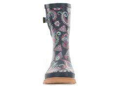 Women's Western Chief Paisley Pop Mid Boot Rain Boots Gray 12 Women's Western Chief Paisley Pop Mid Boot Rain Boots Gray -Journee Shop 4 26