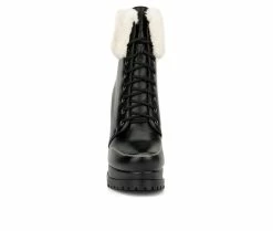 Women's Torgeis Pearl Platform Lace-Up Boots Black -Journee Shop 4 311