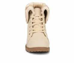 Women's Olivia Miller Ana Lace-Up Booties Bone -Journee Shop 4 347