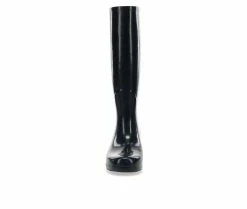 Women's Chooka Polished Tall Boot Rain Boots Black -Journee Shop 4 50