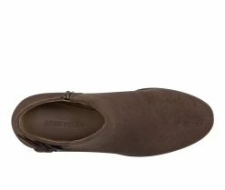 Women's Aerosoles Bradley Wedge Booties Brown PU Suede -Journee Shop 4 519