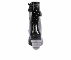 Women's London Rag Drench Wedge Rain Boots Black -Journee Shop 5 105