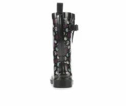 Women's Capelli New York Spiral Dot Mid Calf Rain Boots Black -Journee Shop 5 12