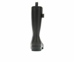 Women's Capelli New York Matte Solid Mid Rain Boots Black -Journee Shop 5 4